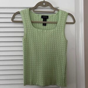 Jones New York Light Green Cable Knit Tank Top